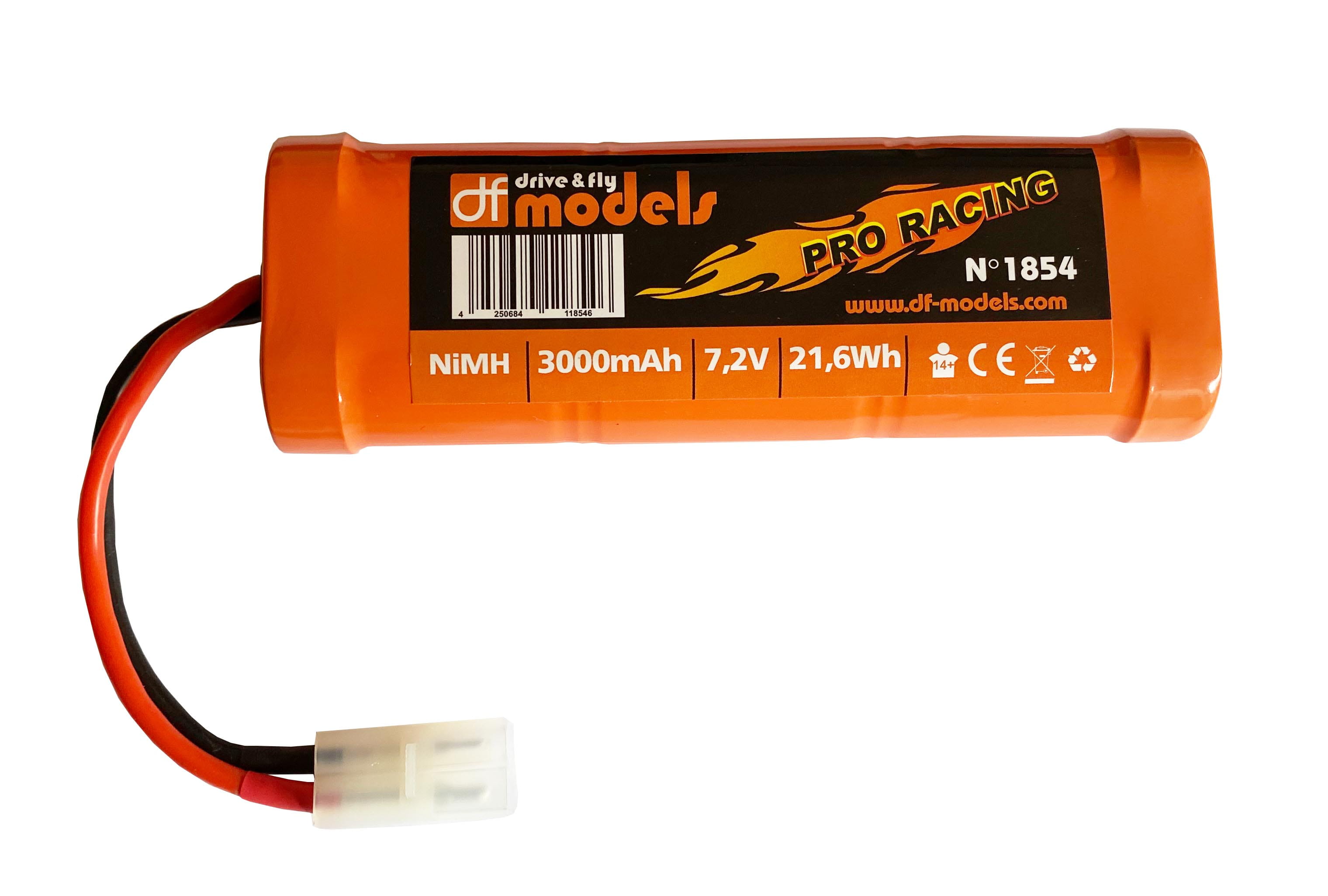 DF Models NiMH Akku 3000 mAh 7_2V mit Tamiya Stecker fuer RC Fahrzeuge