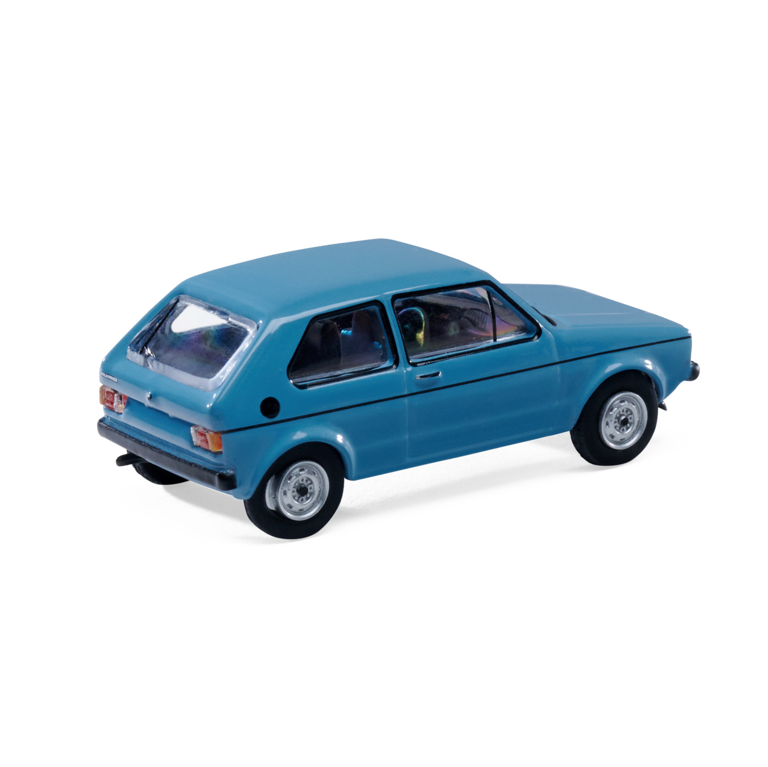 Schuco 1_64 VW Golf I Blau Standmodell