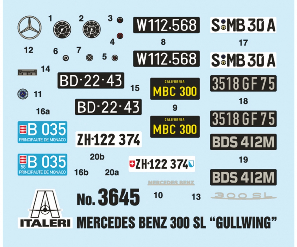 Italeri 1:24 Mercedes Benz 300 SL Gull Wing