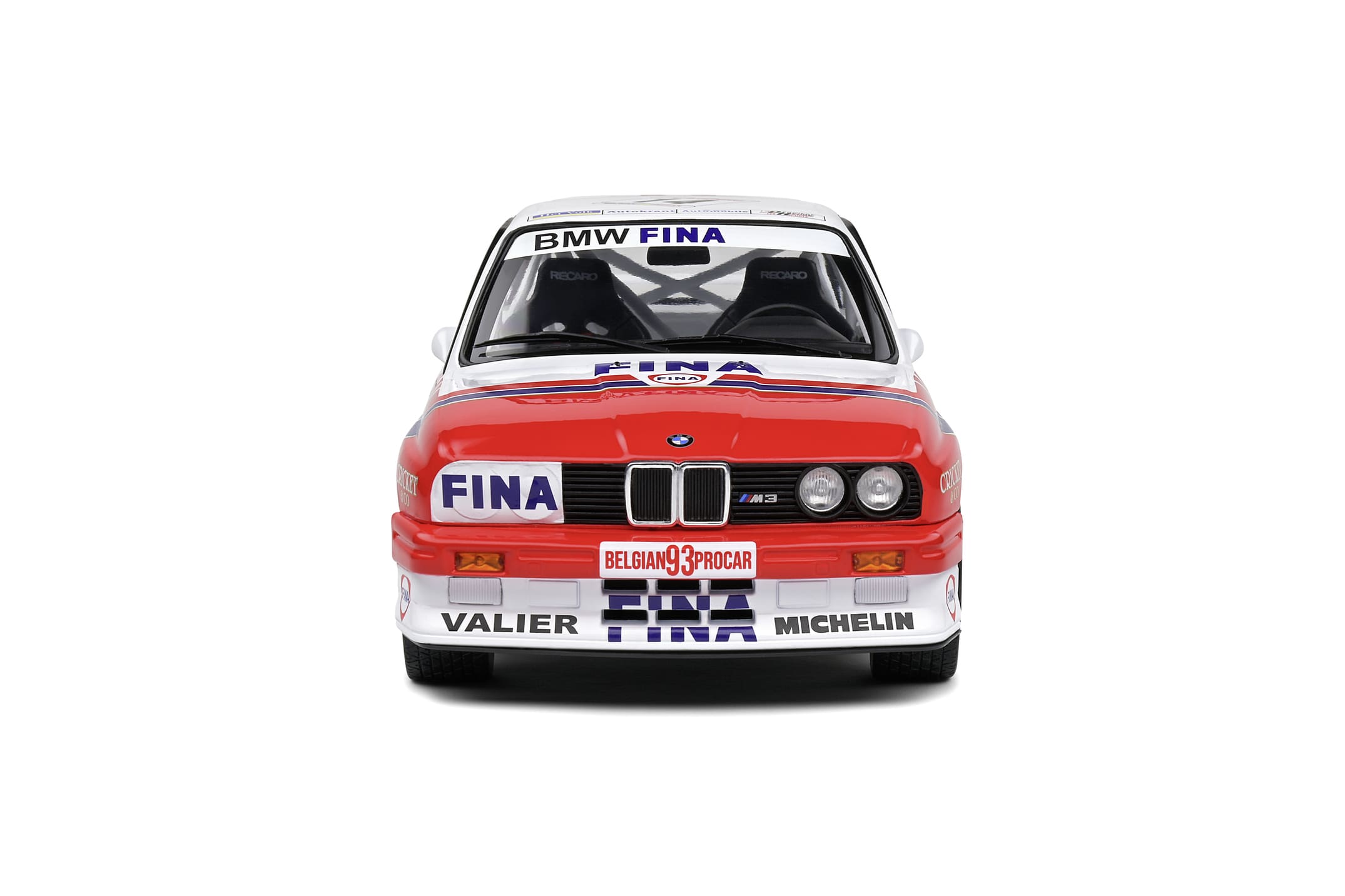 Solido 1_18 BMW E30 M3 #14 Belgium Procar 1993 Weiss Modellauto Detailgetreue Nachbildung
