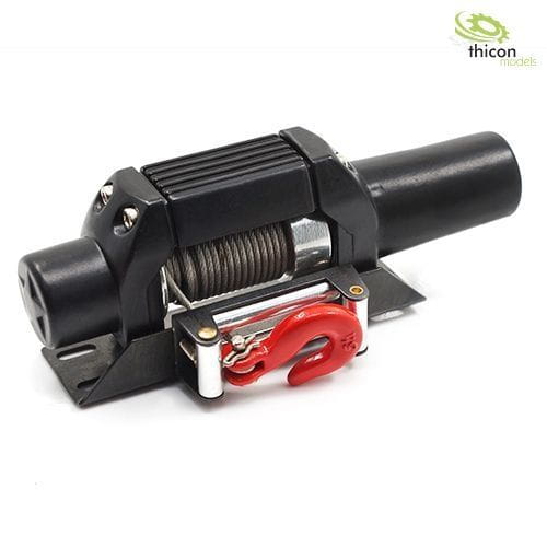 Thicon 1:10/1:14 Seilwinde aus Metall schwarz mit Stahlseil 7,2V
