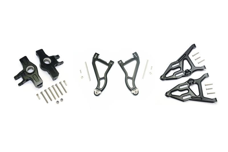 GPM Alu Aufhaengung komplett Set vorn schwarz fuer Traxxas UDR - RC-Zubehoer
