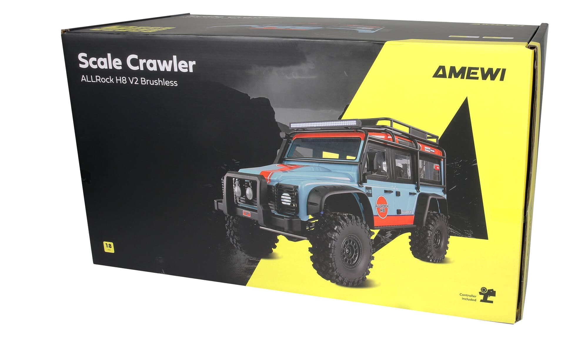 Amewi RC ALLRock H8 V2 Scale Crawler brushless 1_8 RTR blau_orange - Art_-Nr. 22766