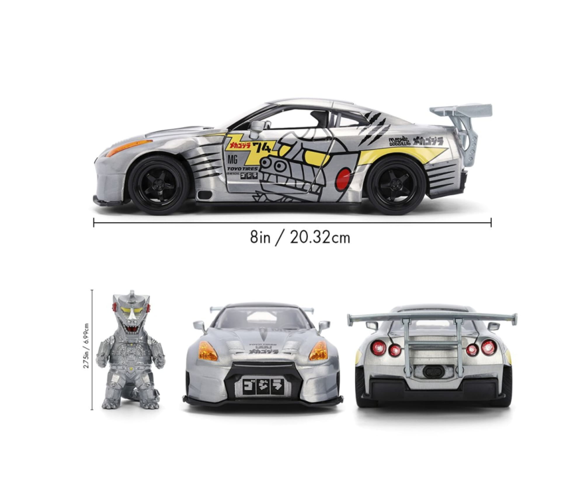 Jada Toys MechaGodzilla Nissan GT-R R35 Ben Sopra 2009 1_24 mit Figur