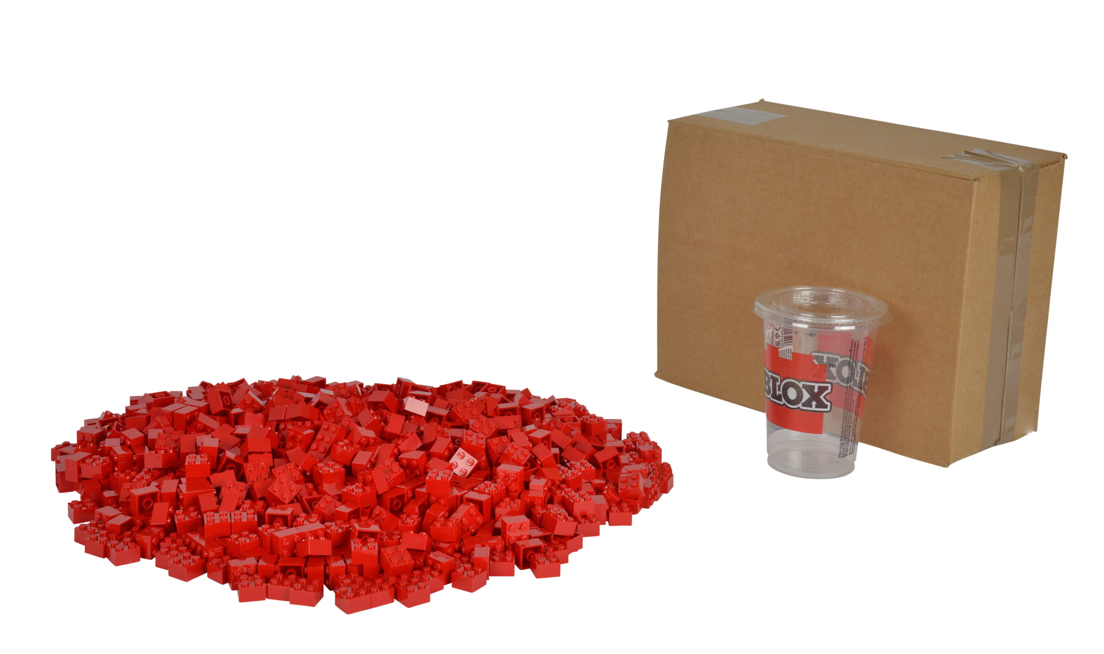Androni Bausteine Blox 1000 rote 4er Steine lose