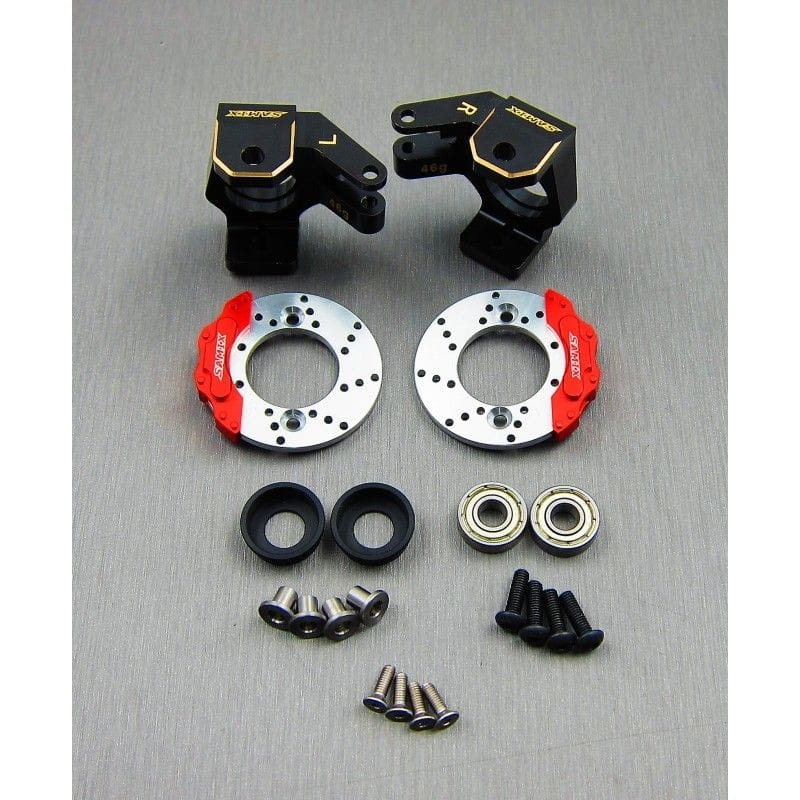 SAMIX Messing Lenkhebel verstaerkt schwarz fuer Axial SCX10-2 - RC-Zubehoer