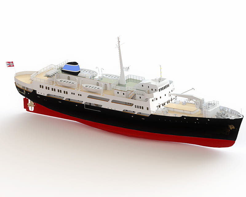 Modell-tec MS Finnmarken Hurtigruten Schiff 1:60 Bausatz