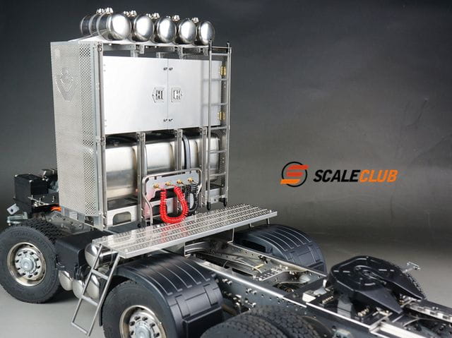 ScaleClub 1:14 Schwerlastturm V8 Scania Edelstahl mit Türen unlackiert
