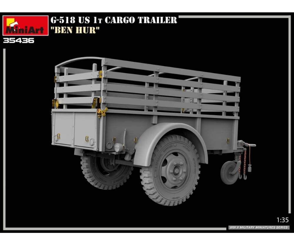 Plastikmodellbau von Miniart 1-35 g 518 us 1t cargo trailer ben h