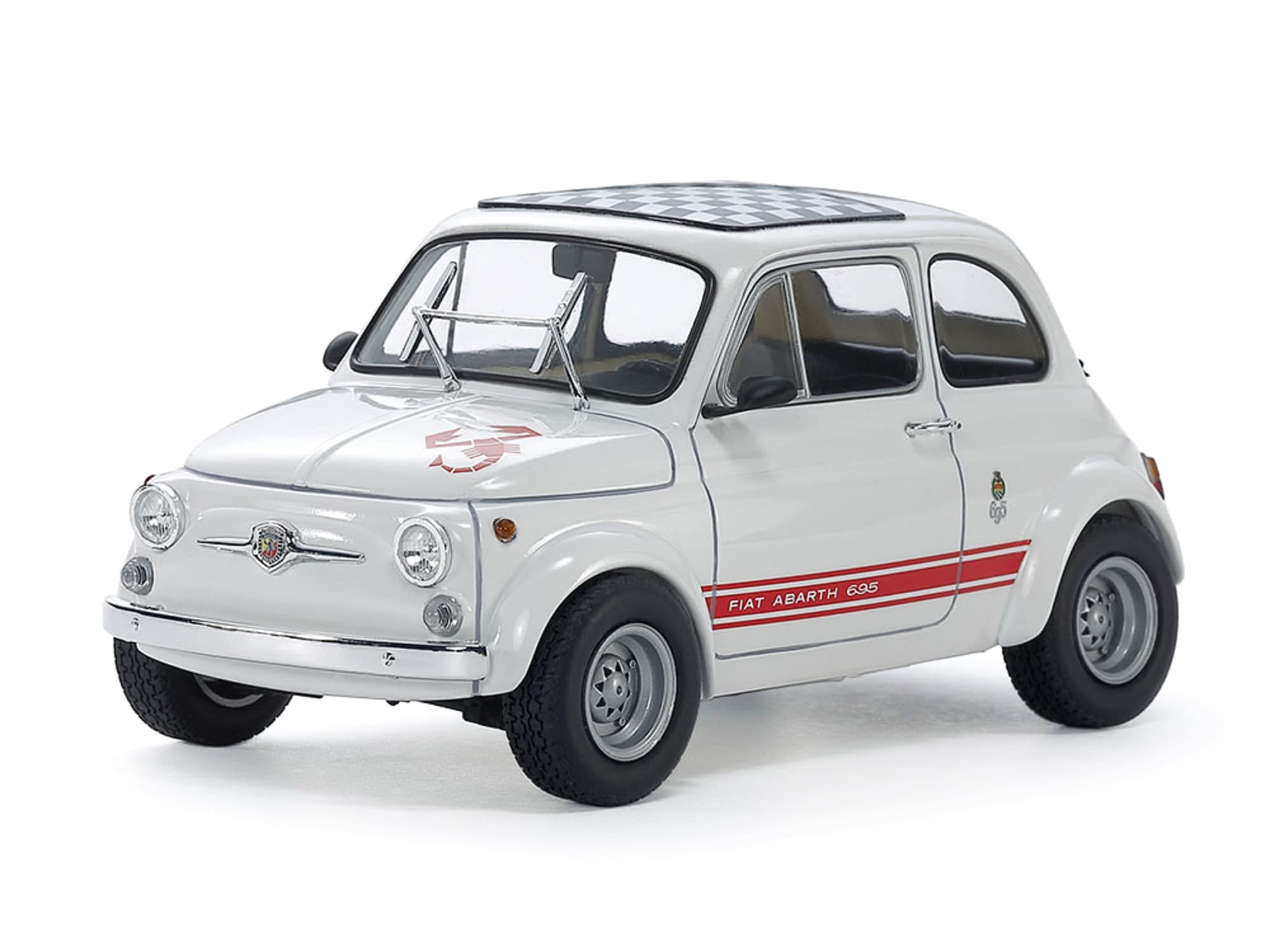 Tamiya 1_24 Fiat Abarth 695 SS Modellbausatz mit detailliertem Motor und sportlichem Design