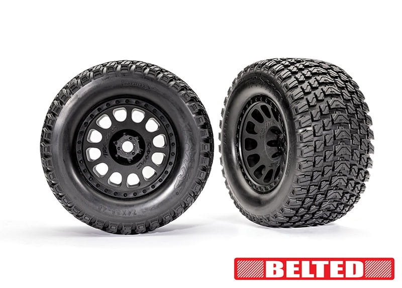 Traxxas Gravix Belted Reifen auf XRT Felge schwarz 24mm _2_ - RC-Zubehoer