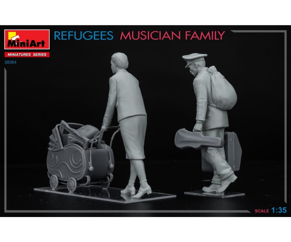 MiniArt 1_35 Figur-Set Reisende Musike Plastik Modellbausatz - RC-Zubehoer