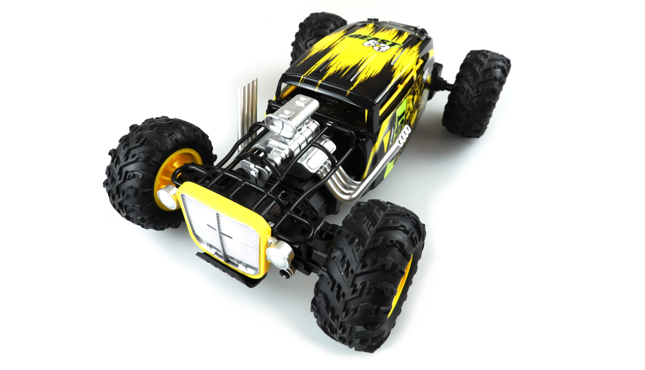 Amewi RC Auto Steampunk Hod Rod Dragster 1:12, RTR schwarz gelb
