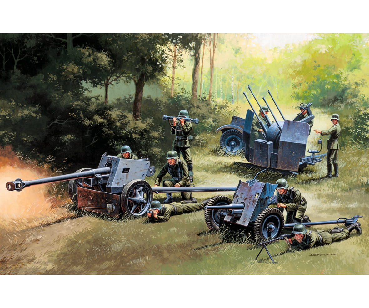 Italeri 1:72 German Guns Set: PAK35-PAK40-FLAK38