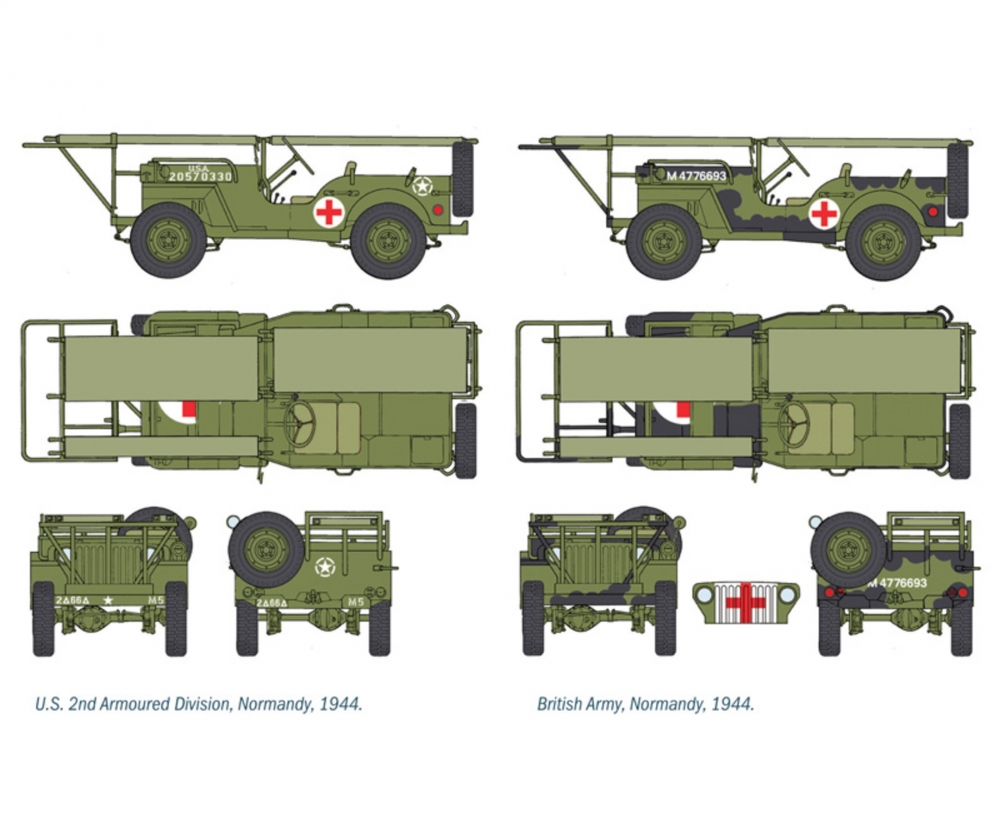 Italeri 1:35 1/4 Ton 4x4 Krankenwagen Jeep