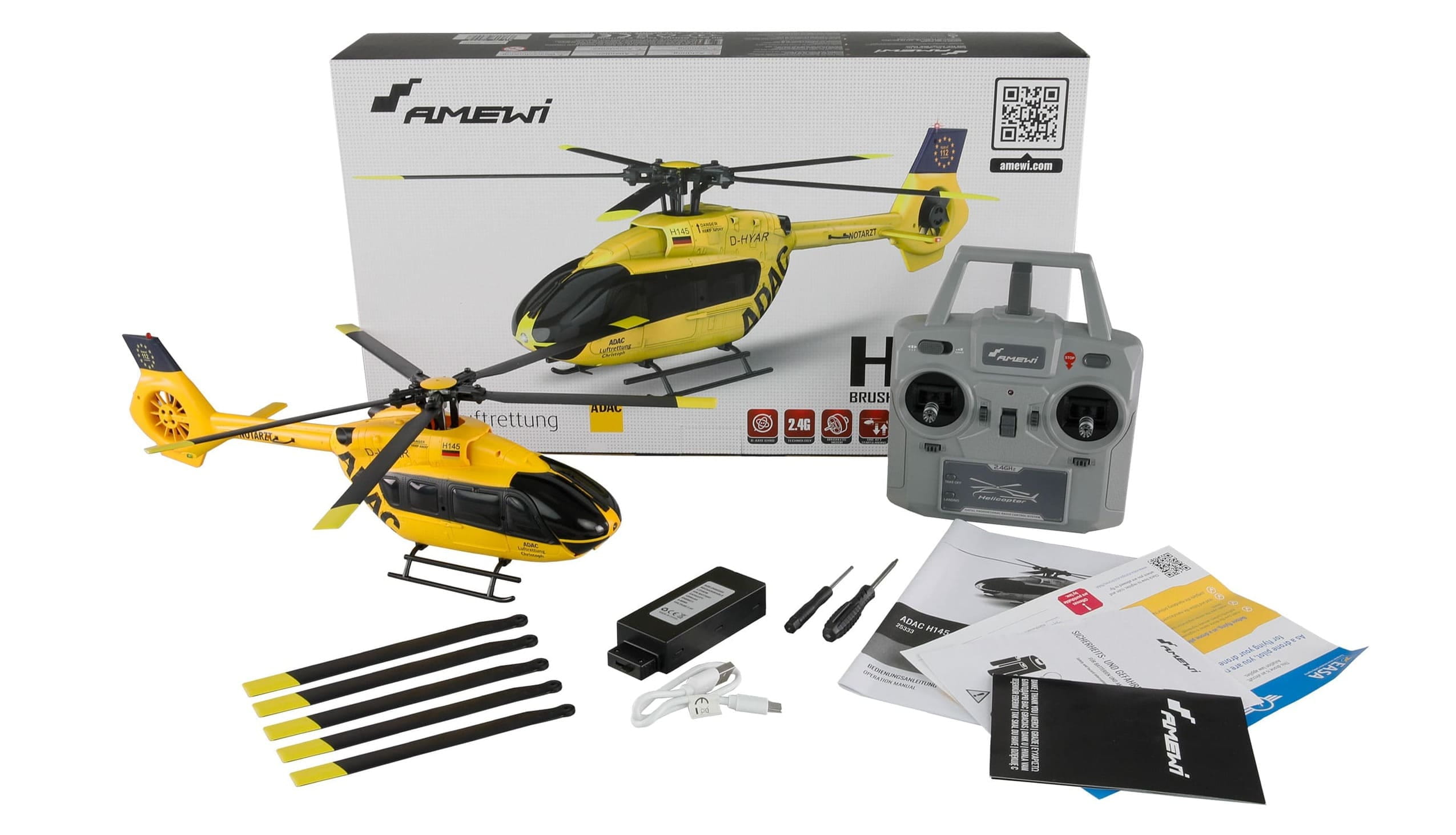 amewi rc adac h145 hubschrauber brushless 6-kanal 6g rtf amewi-rc-adac-h145-hubschrauber-brushless-6-kanal-6g-rtf