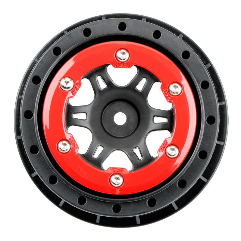 Proline Sixer 2.2/3.0 Red/Black Bead-Loc Fr Wheels(2):SLH