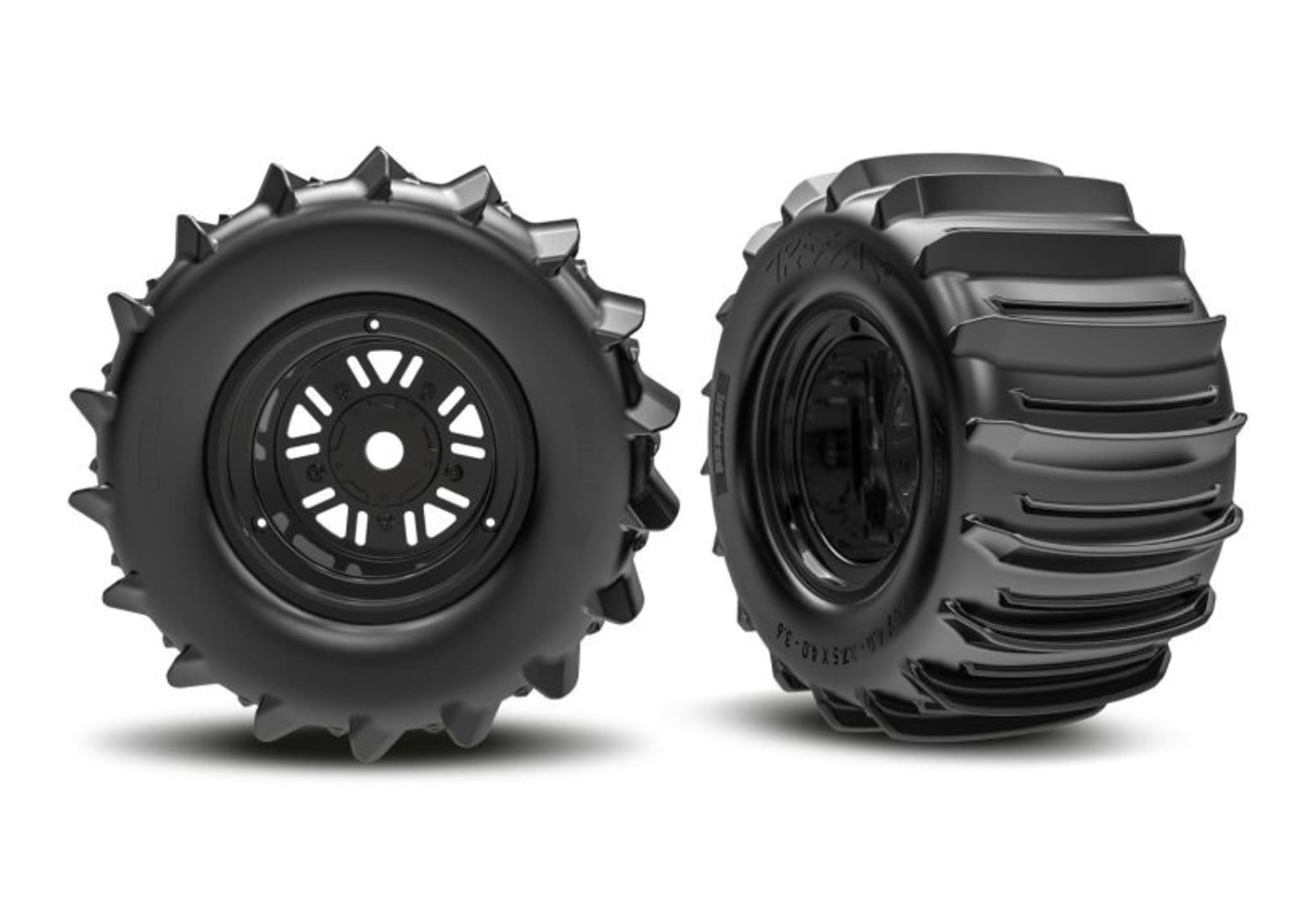 Traxxas Paddle-Reifen hi auf Felge schwarz fuer Funco fuer RC Modelle