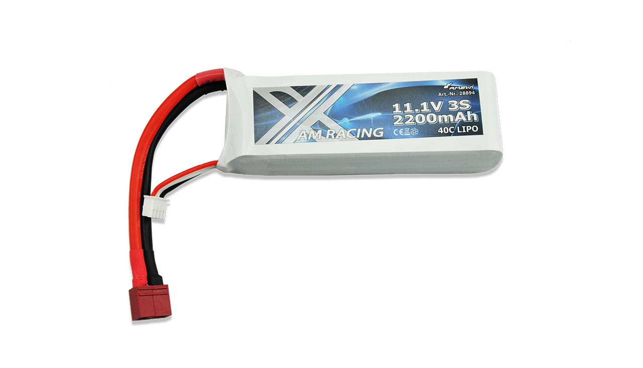 Amewi Lipo Akku 11,1V 2200mAh 40C mit T Plug für , Wave X, Mad Flow Amewi Lipo Akku 11,1V 2200mAh 40C mit T Plug für , Wave X, Mad Flow