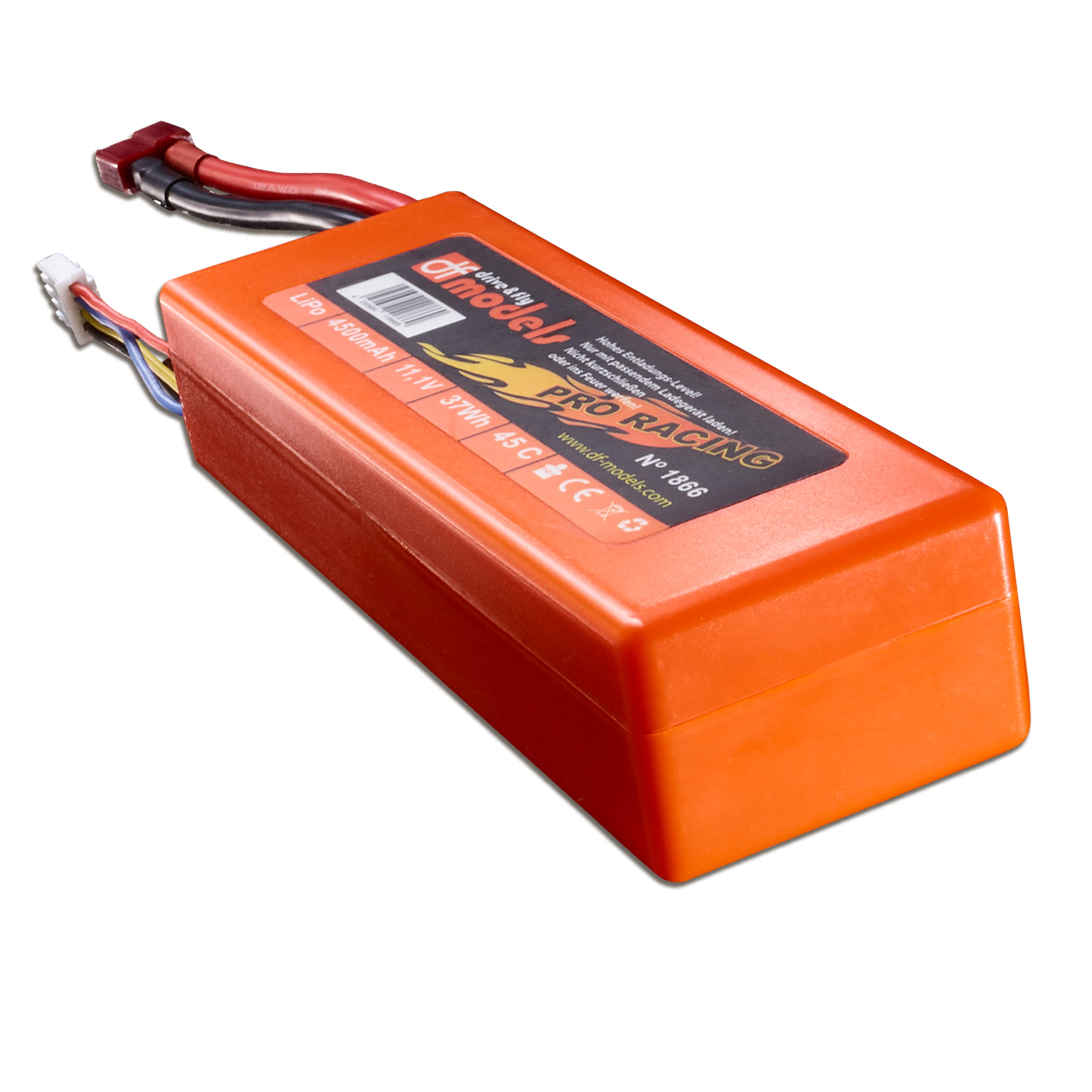 df Models Pro Racing LiPo Akku 4500 mAh 45C 11.1V 3S fuer RC Cars