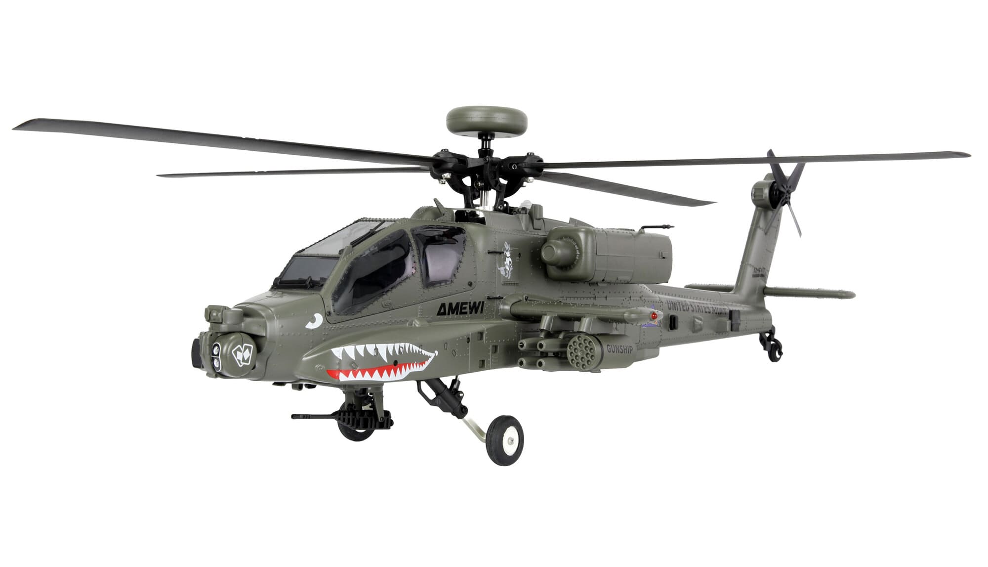 Amewi Apache AH-64D 6G_3D RTF Helikopter mit Transportkoffer