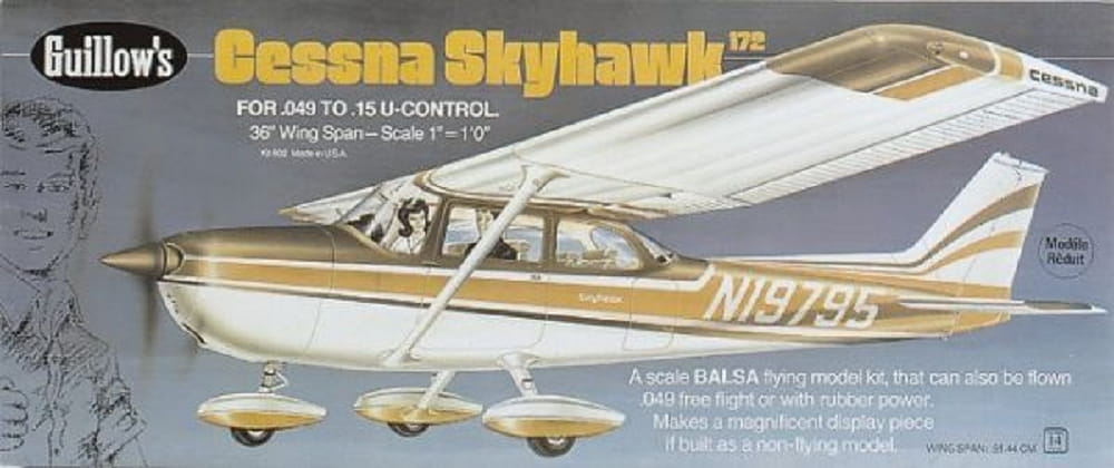Guillow's Freiflugmodell Cessna 172 Skyhawk Wurfgleiter Balsabausatz