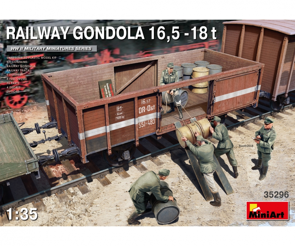 Plastikmodellbau von Miniart 1-35 eisenbahn waggon 16 5 18to 5