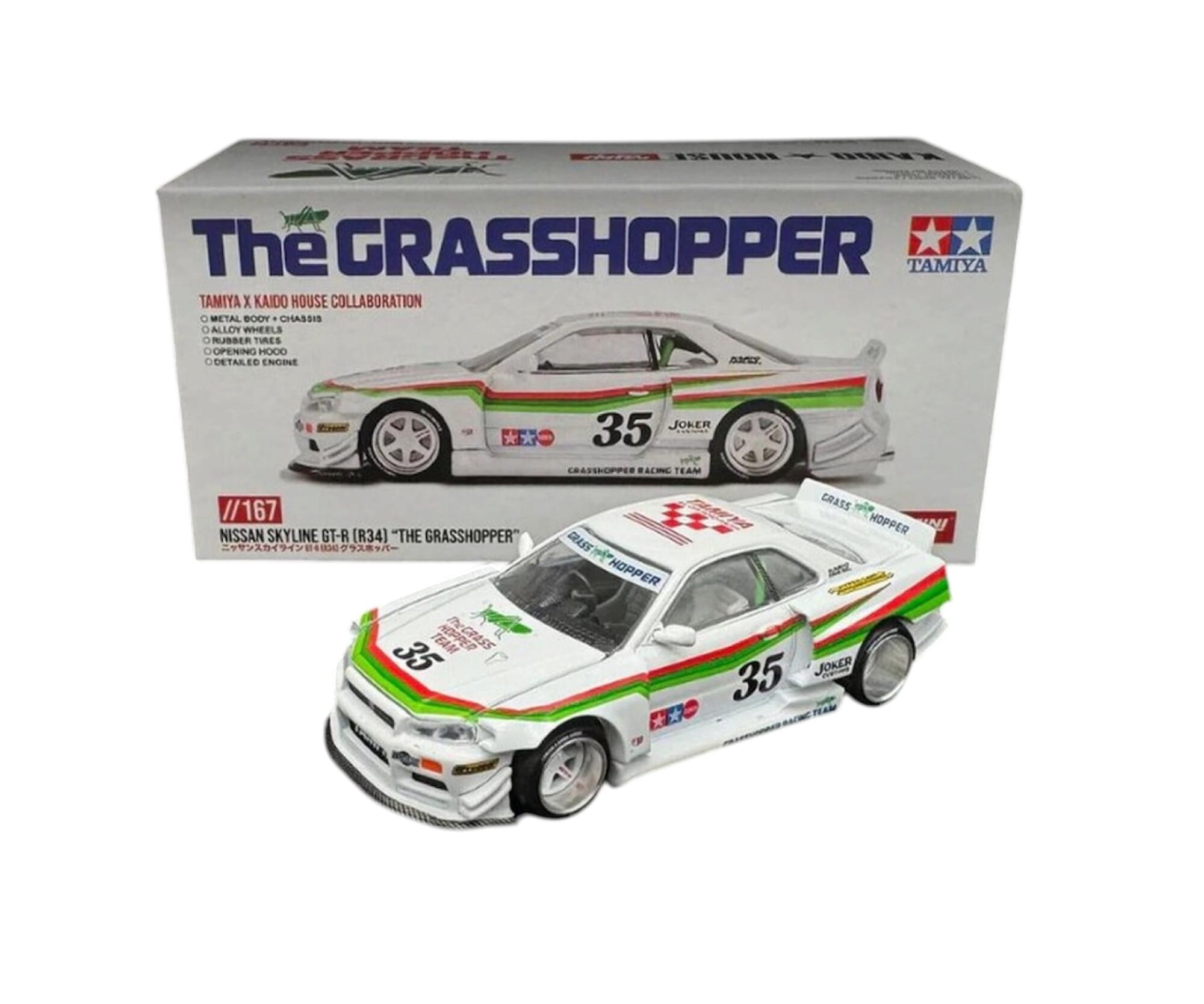 Tamiya Kaido House The Grasshopper Nissan Skyline GT-R R34 1_64
