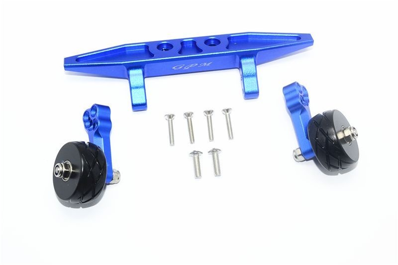 GPM Alu Wheelie-Bar hinten blau für Traxxas Rustler 4x4