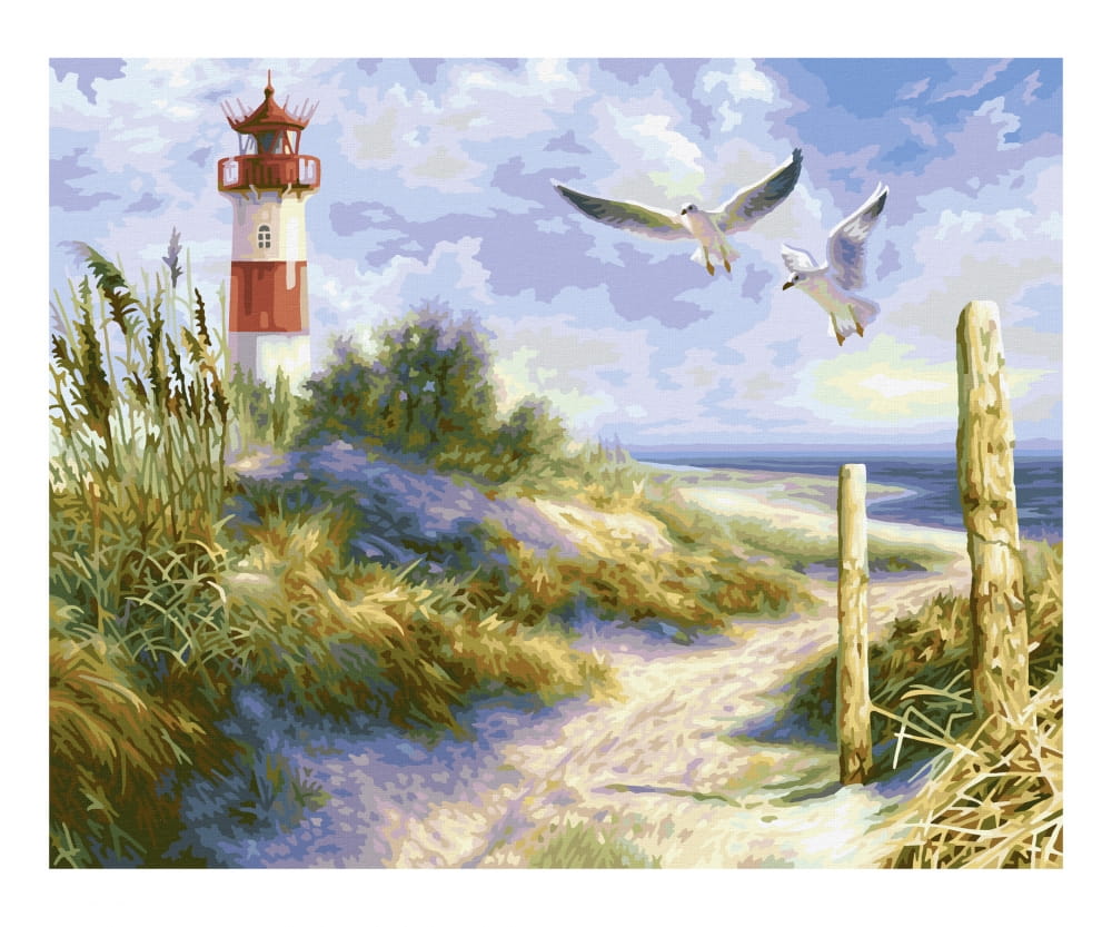 Schipper Malen nach Zahlen Duenenlandschaft mit Leuchtturm 40 x 50 cm