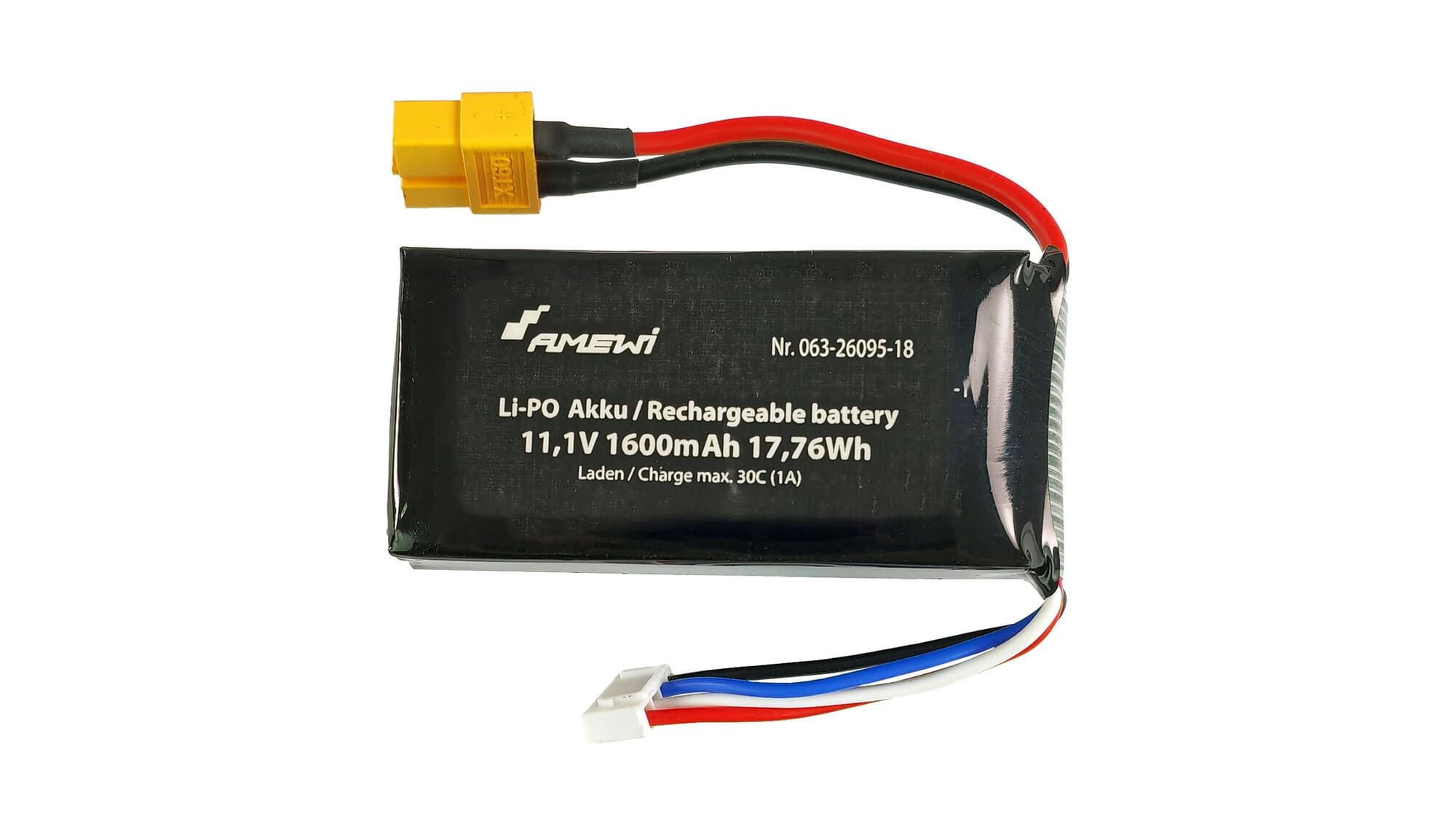 Amewi LiPo Akku 3S 11_1V 1600mAh XT60 - RC-Zubehoer