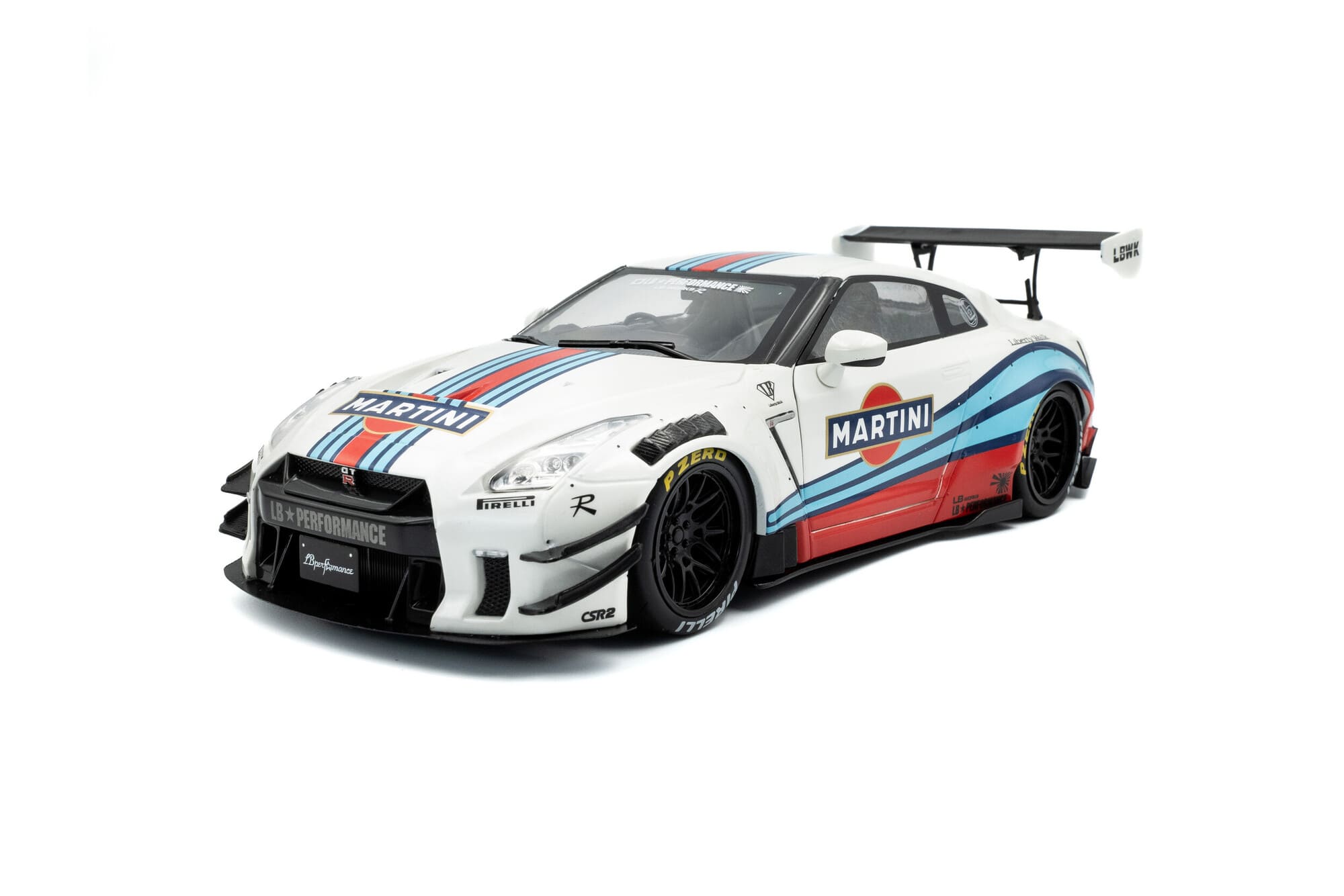 Solido Nissan GT-R R35 Liberty Walk Martini 1_18 Standmodell