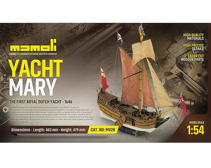 Mamoli Yacht Mary erste royale Holandische Yacht von 1646 1:54 Holz Bausatz