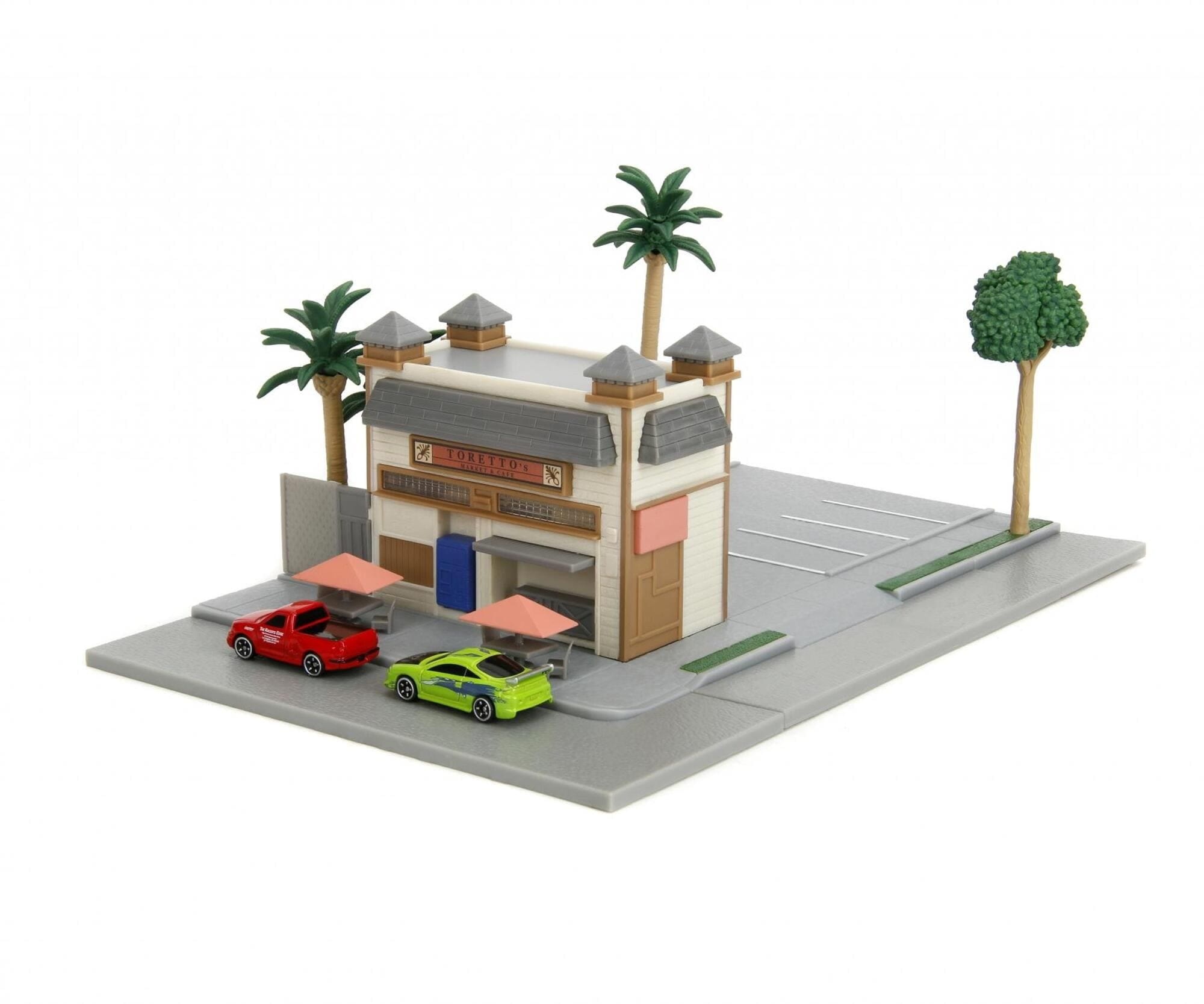 fast and furious toretto cafe nanoscene diorama mit 2 die cast fahrzeugen Jada Toys Fast - Furious Toretto’s Cafe Nanoscene mit 2 Die-Cast Fahrzeugen