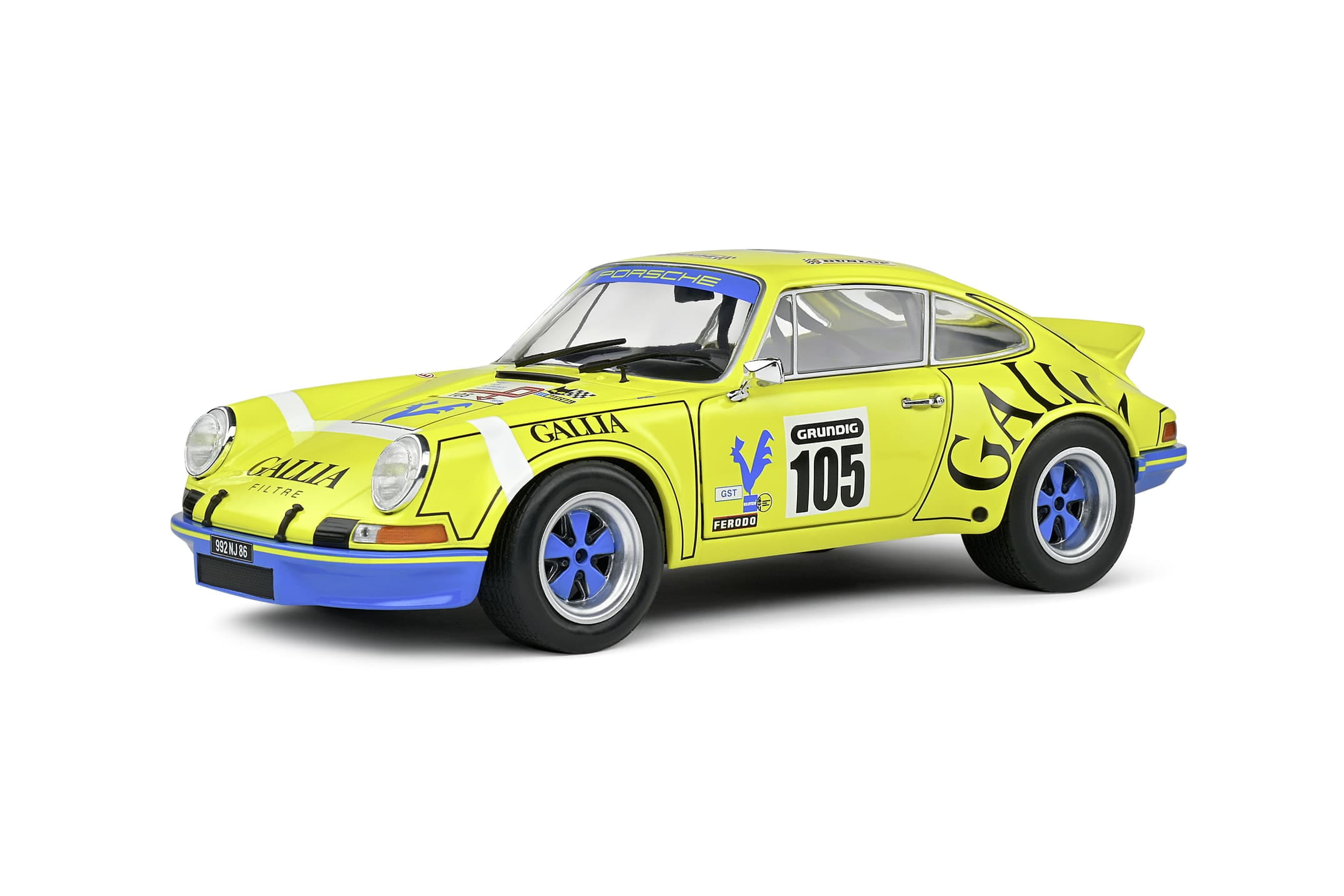 Solido 1_18 Porsche 911 RSR 1973 Tour de France Modellauto in Gelb