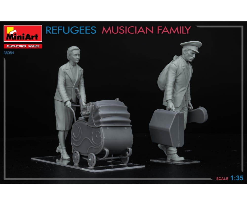 MiniArt 1_35 Figur-Set Reisende Musike Plastik Modellbausatz - RC-Zubehoer