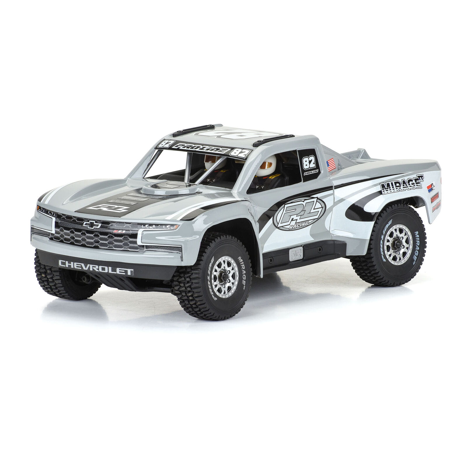 Proline 1_16 Pre-Cut 2019 Chevy Trophy Truck Tough-Color Grau Karosserie_ GROM - RC-Zubehoer