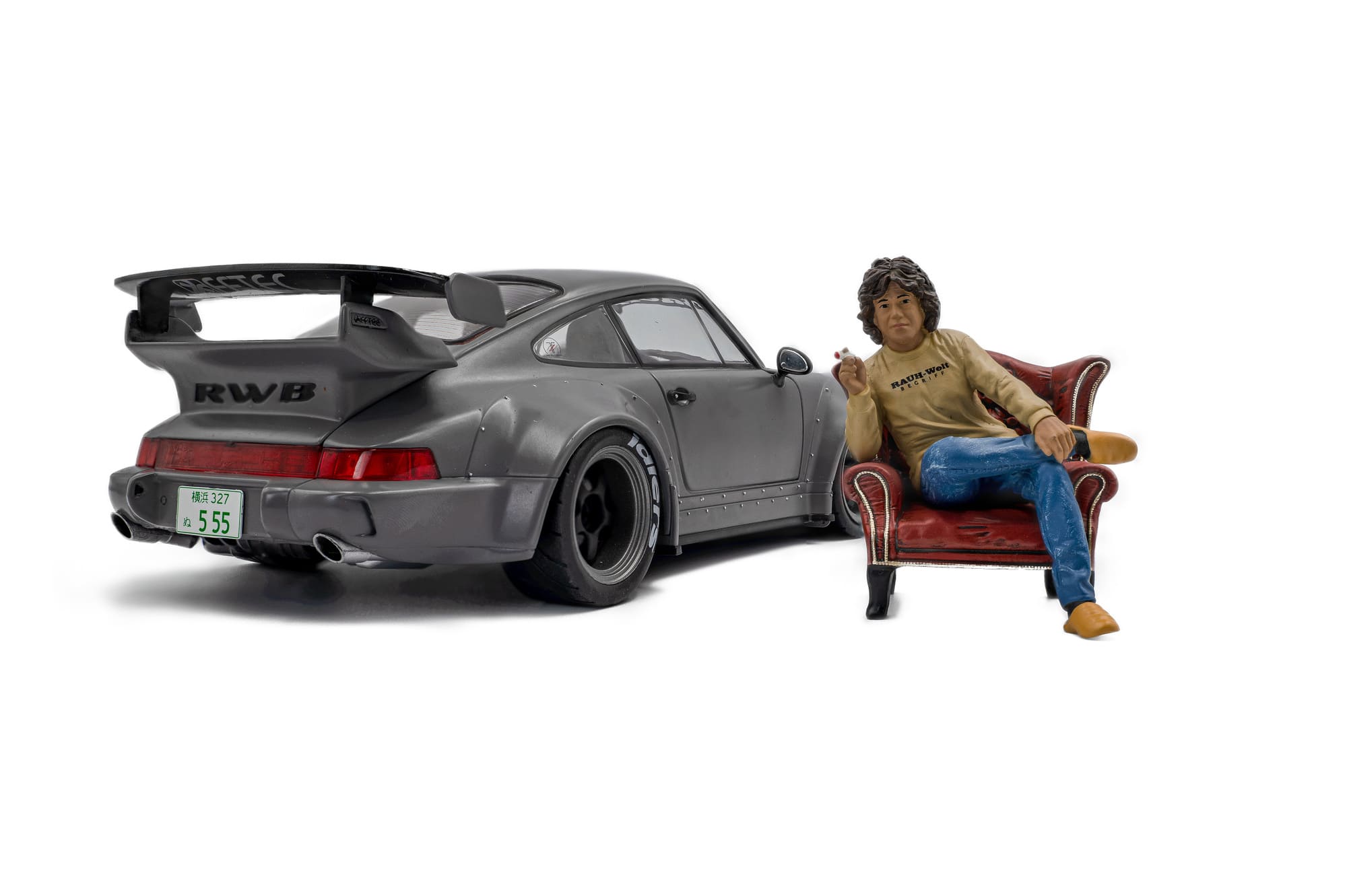 Solido RWB Bodykit Nardo grau mit Figur Modellauto 1_18