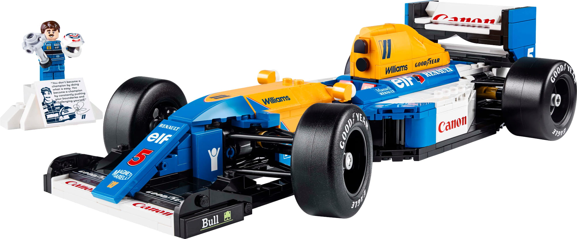 lego icons williams racing fw14b mit nigel mansell LEGO® Icons Williams Racing FW14B Modell mit Nigel Mansell - Detailansicht