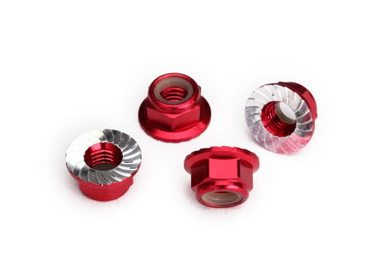 Traxxas Kragen-Stoppmutter 5mm Alu verzahnt (4) rot Traxxas Kragen-Stoppmutter 5mm Alu verzahnt _4_ rot - RC-Zubehoer
