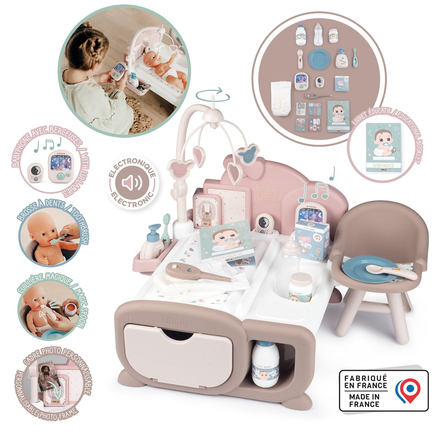 Smoby Baby Nurse Cocoon Puppen-Spielzimmer 3-in-1