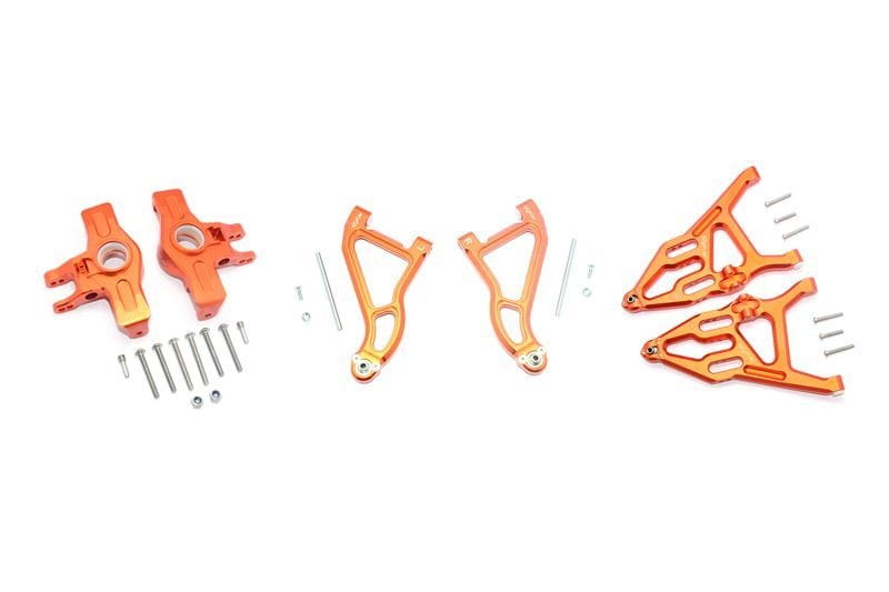 GPM Alu Aufhaengung komplett Set vorn orange fuer Traxxas UDR - RC-Zubehoer