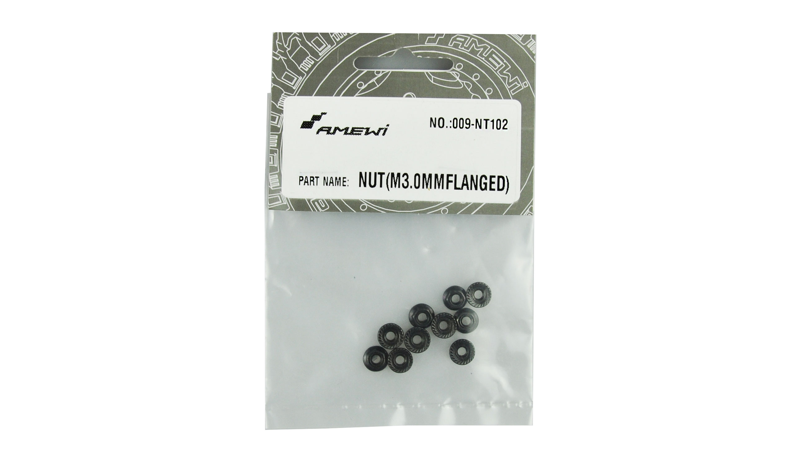 Amewi NT102 Mutter M3 mit Flansch 10 Stueck_ EVO-X 6000 - RC-Zubehoer