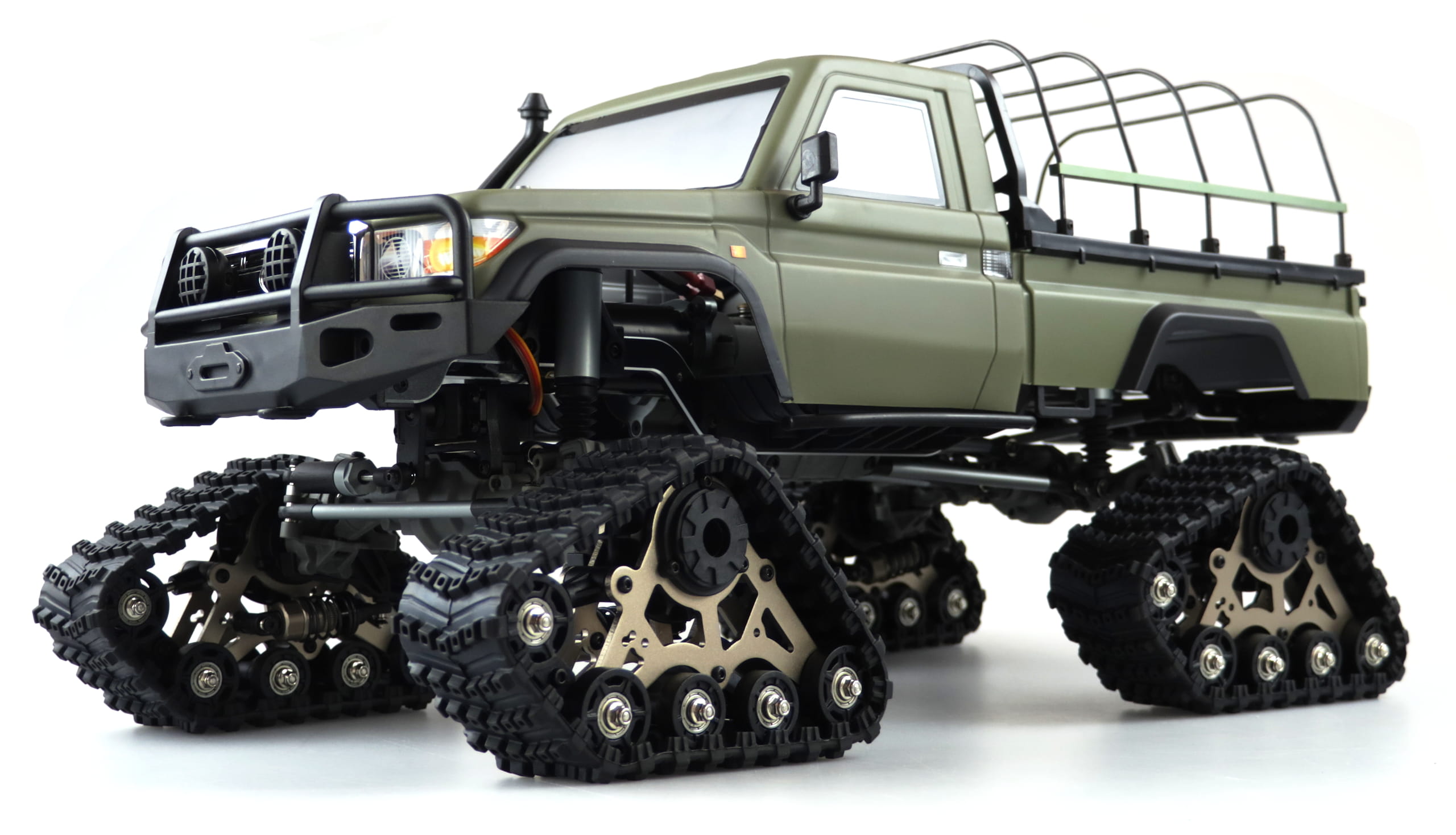 Amewi RC Scale Crawler AMXRock RCX10BTS Pick-Up 1:10, RTR Militär grün