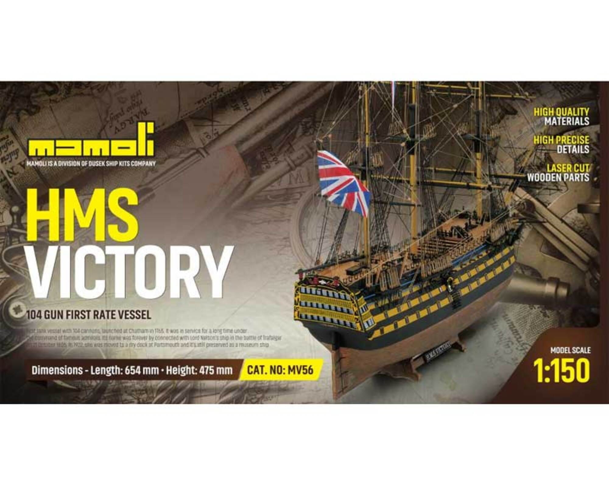 HMS Victory Bausatz 1_150 von Mamoli - Modell des Flaggschiffs von Lord Nelson