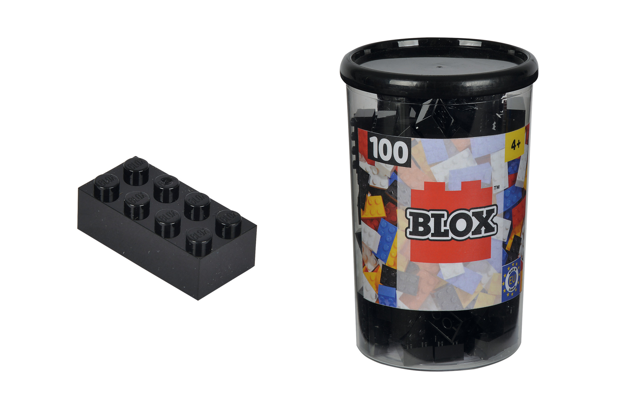 Simba Toys Bausteine Blox 100 schwarz 8er Steine in Dose