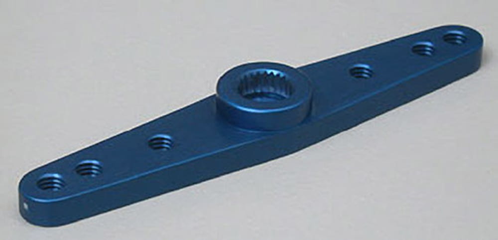 Multiplex Abtriebshebel Metall blau zweiarmig_ 24Verz. 6mm H - RC-Zubehoer