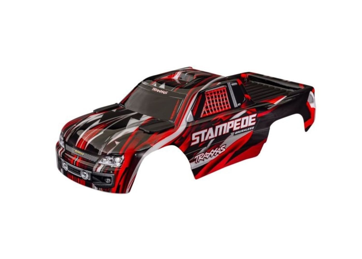 Traxxas Karosserie Stampede - VXL rot clipless mit Aufkleber - RC-Zubehoer