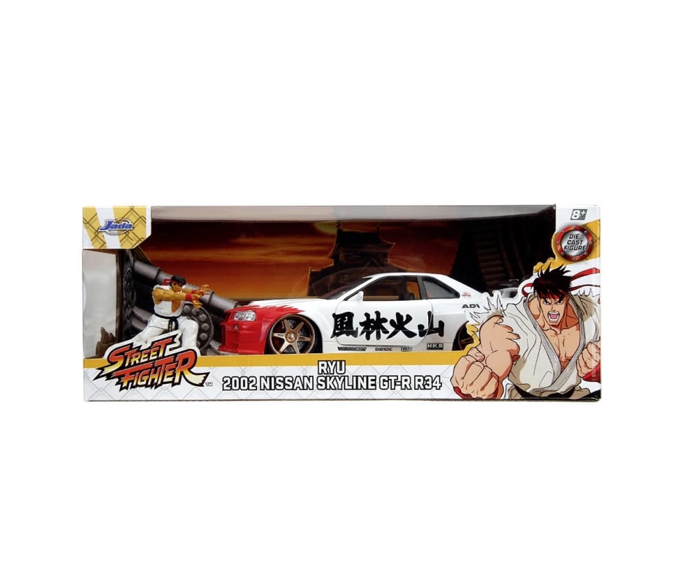 Jada Street Fighter Nissan Skyline GT-R Modellauto 1_24 mit Ryu Figur