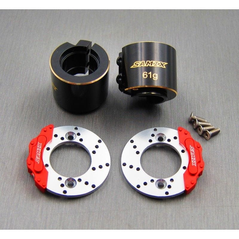 SAMIX Messing Bremsadapter hinten fuer Axial SCX10-2 - RC-Zubehoer
